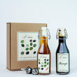 Load image into Gallery viewer, SPANISH OLIVE OIL AND BALSAMIC GIFT BOX - 250ML CHILLI OIL AND 250ML ARROPE (SWEET GRAPE SYRUP) WITH TWO CHROME POURERS
