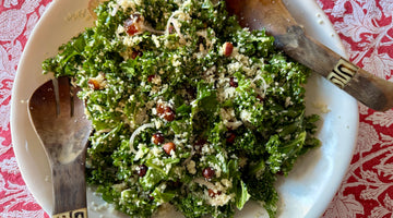 KALE AND COUS COUS SALAD WITH DATES AND HAZELNUTS