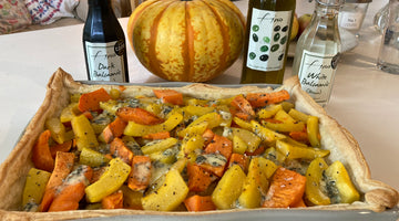 AUTUMNAL SQUASH SWEET POTATO AND BLUE CHEESE TART - SERVES 6