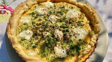 GOATS CHEESE AND PEA PESTO TART - serves 8