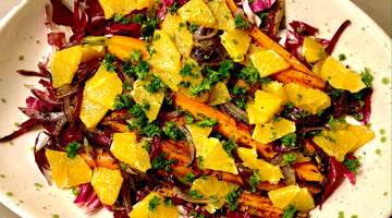 CARAMELISED CARROT, RED ONION AND RADICCHIO SALAD - SERVES 4