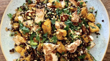 ROASTED SQUASH, HALLOUMI & PUY LENTIL SALAD - Serves 4